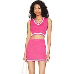superdown Bonnie Varsity Skirt Set in Pink